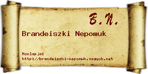 Brandeiszki Nepomuk névjegykártya